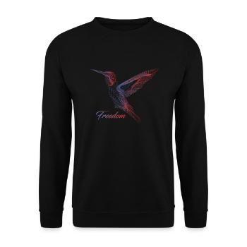Freedom Peace Bird Peace Freedom - Unisex Sweatshirt - black - Front - Alina (178cm) & Michal (187cm)