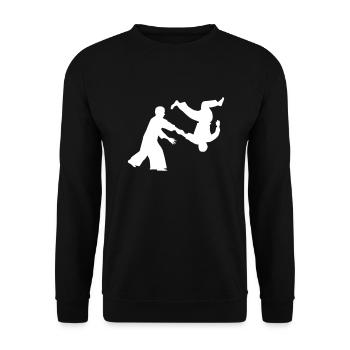 Aikido - Unisex Sweatshirt - black - Front - Alina (178cm) & Michal (187cm)