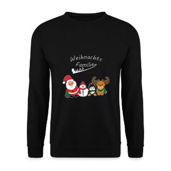 Weihnachts Familie Geschenkidee - Unisex Pullover - Schwarz - Vorne - Alina (178cm) & Michal (187cm)