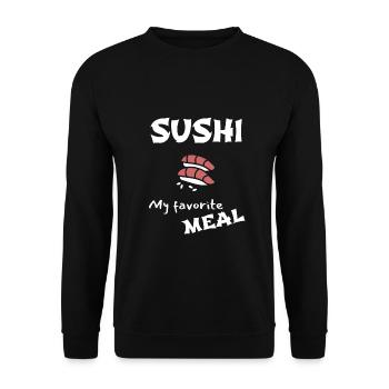 sushi favorite meal shop sushi - Unisex Sweatshirt - black - Front - Alina (178cm) & Michal (187cm)