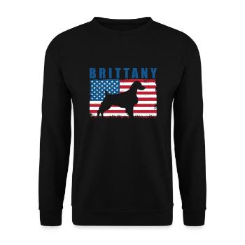 Bretagne Épagneul Chien Breton - Sweat-shirt Unisexe - noir - Devant - Alina (178cm) & Michal (187cm)
