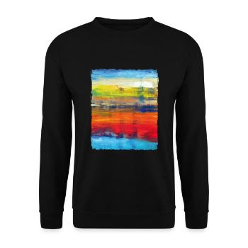 SUMMER DANCE, Sunset, Abstract Art - Unisex Sweatshirt - black - Front - Alina (178cm) & Michal (187cm)