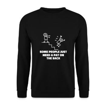 Some People Just Need A Pat On The Back - Unisex Sweatshirt - black - Front - Alina (178cm) & Michal (187cm)