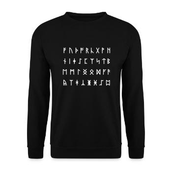 Runic Alphabet [Futhorc] - Unisex Sweatshirt - black - Front - Alina (178cm) & Michal (187cm)