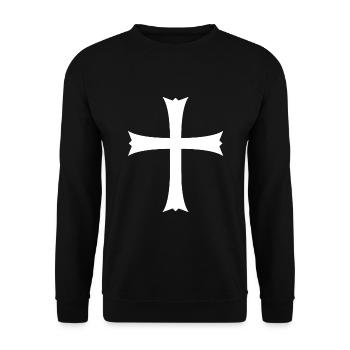 Jerusalem Cross Jerusalem Cross - Unisex Sweatshirt - black - Front - Alina (178cm) & Michal (187cm)
