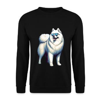 Samoyed Dog Gifts Cute Samoyed Dog Graphic - Unisex Sweatshirt - black - Front - Alina (178cm) & Michal (187cm)
