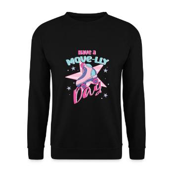 Roller Skating Skate Have A Move-lly Day Gifts - Unisex Pullover - Schwarz - Vorne - Alina (178cm) & Michal (187cm)