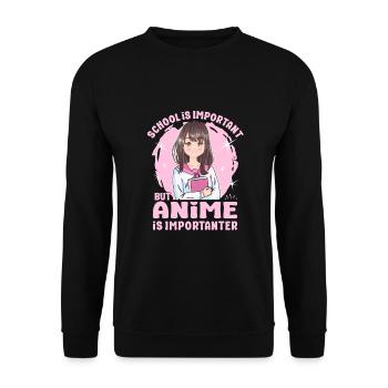Cute Japanese Manga Women Girls Gift Otaku Kawaii - Unisex Pullover - Schwarz - Vorne - Alina (178cm) & Michal (187cm)