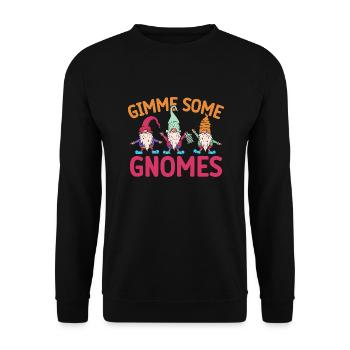 Garden Gnome Costume Gimme Some Gnomes Gnome - Unisex Pullover - Schwarz - Vorne - Alina (178cm) & Michal (187cm)