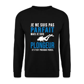 plongee parfait plongeur sport plongée sous marine - Sweat-shirt Unisexe - noir - Devant - Alina (178cm) & Michal (187cm)