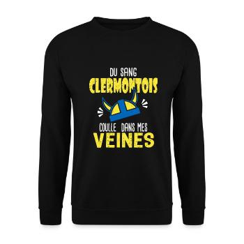 Rugby sang Clermontois supporters clermont Rugby - Sweat-shirt Unisexe - noir - Devant - Alina (178cm) & Michal (187cm)