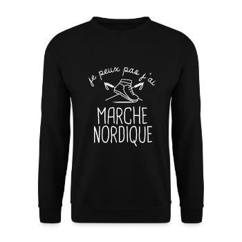 Randonnée Marche nordique randonneur marcher - Sweat-shirt Unisexe - noir - Devant - Alina (178cm) & Michal (187cm)
