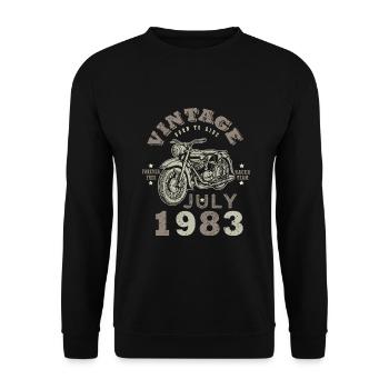 Born in July 1983 40 years old motorcycle - Unisex Sweatshirt - black - Front - Alina (178cm) & Michal (187cm)