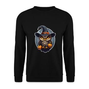 Halloween Owl - Unisex Sweatshirt - black - Front - Alina (178cm) & Michal (187cm)