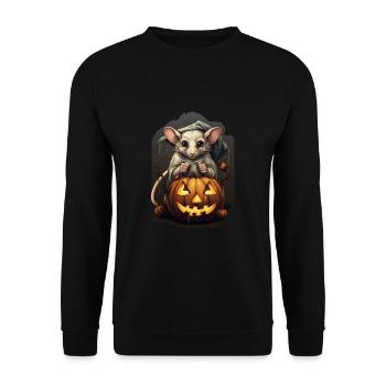 Maus Halloween - Unisex Pullover - Schwarz - Vorne - Alina (178cm) & Michal (187cm)