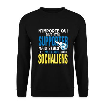 sochaux foot Humour football club Sochaux - Sweat-shirt Unisexe - noir - Devant - Alina (178cm) & Michal (187cm)