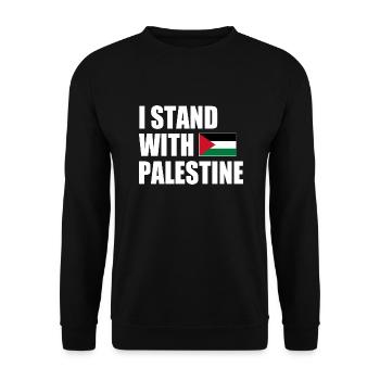 I stand with palestine - Unisex Sweatshirt - black - Front - Alina (178cm) & Michal (187cm)