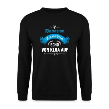 Bavarian Lausbua! Bayrisch lustig! Bayern - Unisex Pullover - Schwarz - Vorne - Alina (178cm) & Michal (187cm)