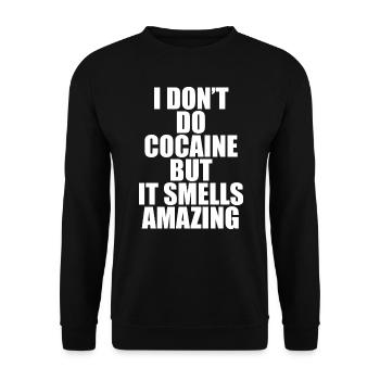 Kokain riecht erstaunlich Zitat - Unisex Pullover - Schwarz - Vorne - Alina (178cm) & Michal (187cm)