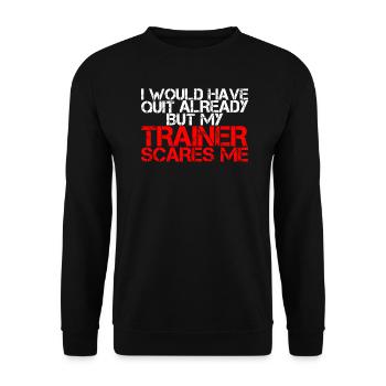 Entraînement, énonciations de forme physique, sports, énonciations drôles - Sweat-shirt Unisexe - noir - Devant - Alina (178cm) & Michal (187cm)