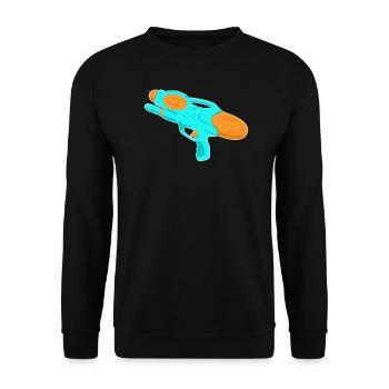 Wasserpistole - Unisex Pullover - Schwarz - Vorne - Alina (178cm) & Michal (187cm)