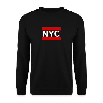 New York City Barres rouges - Sweat-shirt Unisexe - noir - Devant - Alina (178cm) & Michal (187cm)