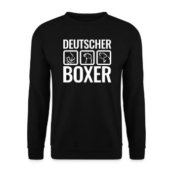 German boxer white - Unisex Sweatshirt - black - Front - Alina (178cm) & Michal (187cm)