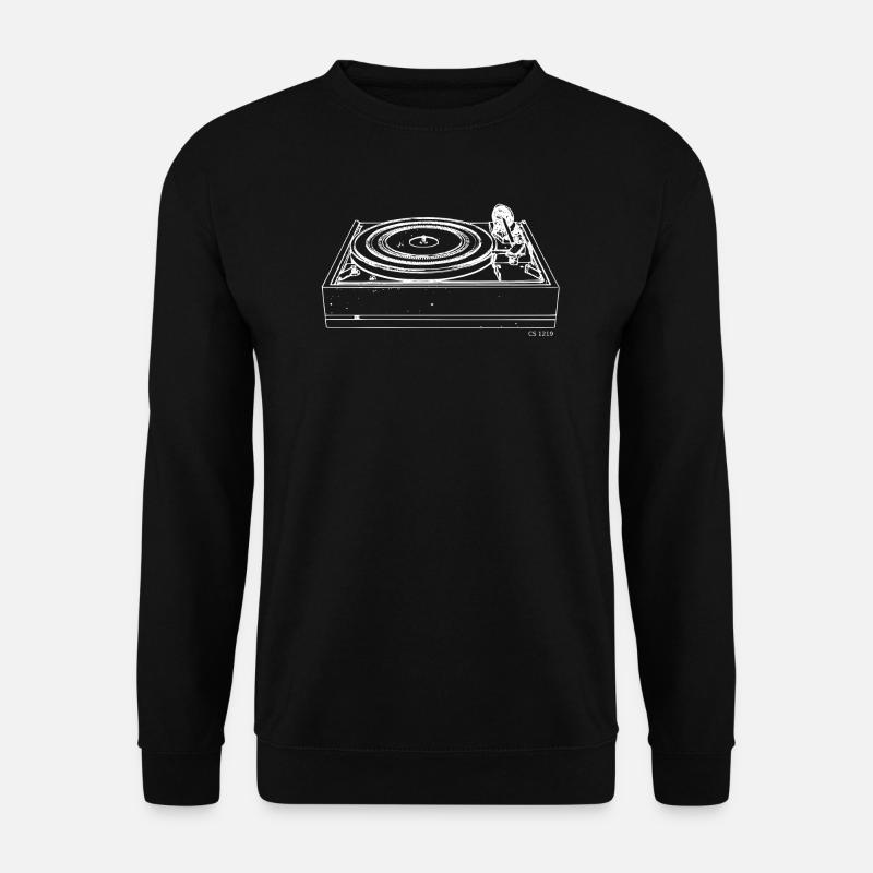 Plattenspieler Dual 1219 Turntable retro weiss - Unisex Pullover - Schwarz