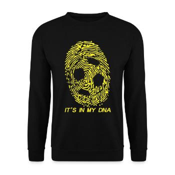 Soccer Football - It's In My DNA Shirt Gift Sport - Unisex Pullover - Schwarz - Vorne - Alina (178cm) & Michal (187cm)
