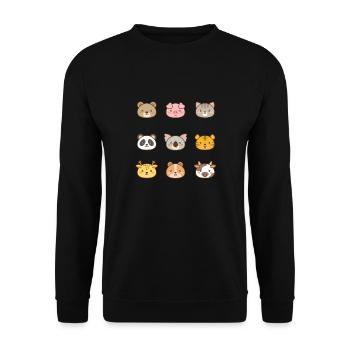 Autocollants Kawaii - Sweat-shirt Unisexe - noir - Devant - Alina (178cm) & Michal (187cm)