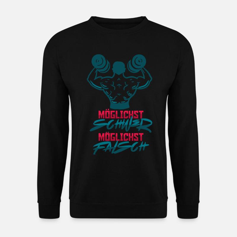 Gewichtheben Bodybuilder Fitness Workout - Unisex Pullover - Schwarz