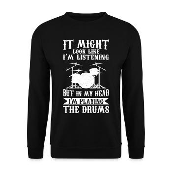 Cool drums musician drummer gift - Unisex Sweatshirt - black - Front - Alina (178cm) & Michal (187cm)