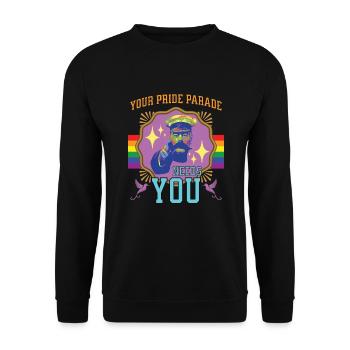 Your Pride parade needs you - Unisex Sweatshirt - black - Front - Alina (178cm) & Michal (187cm)