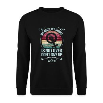 My body, my choice - Unisex Sweatshirt - black - Front - Alina (178cm) & Michal (187cm)