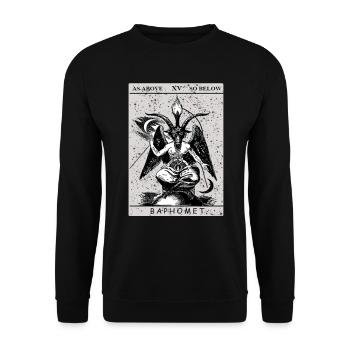 Gothic Baphomet Satanic 666 Black Metal - Unisex Sweatshirt - black - Front - Alina (178cm) & Michal (187cm)