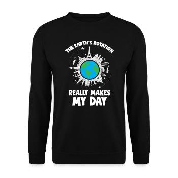 The Earth s rotation makes my day - Unisex Pullover - Schwarz - Vorne - Alina (178cm) & Michal (187cm)