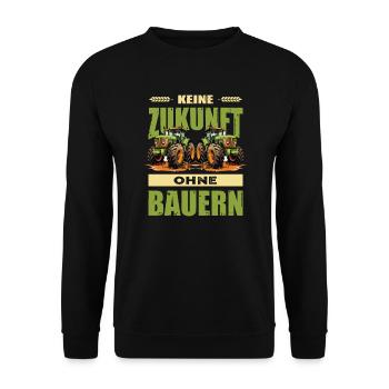 Keine Zukunft Ohne Bauern Demo Protest Bauerndemo - Unisex Pullover - Schwarz - Vorne - Alina (178cm) & Michal (187cm)