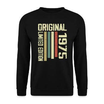 Retro 1975 cadeau 49e anniversaire Vintage 1975 - Sweat-shirt Unisexe - noir - Devant - Alina (178cm) & Michal (187cm)