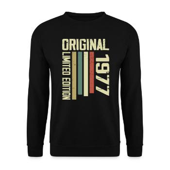 Retro 1977 cadeau 47e anniversaire Vintage 1977 - Sweat-shirt Unisexe - noir - Devant - Alina (178cm) & Michal (187cm)