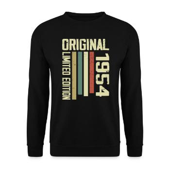 Retro 1954 Gift 70th Birthday Vintage 1954 - Unisex Sweatshirt - black - Front - Alina (178cm) & Michal (187cm)