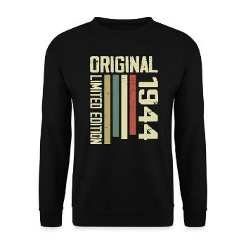 Retro 1944 Gift 80th Birthday Vintage 1944 - Unisex Sweatshirt - black - Front - Alina (178cm) & Michal (187cm)