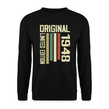 Retro 1948 cadeau 76e anniversaire Vintage 1948 - Sweat-shirt Unisexe - noir - Devant - Alina (178cm) & Michal (187cm)