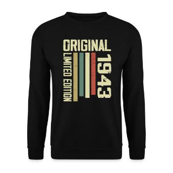 Retro 1943 cadeau 81e anniversaire Vintage 1943 - Sweat-shirt Unisexe - noir - Devant - Alina (178cm) & Michal (187cm)