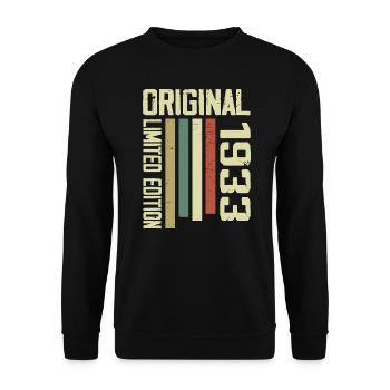 Retro 1933 cadeau 91e anniversaire Vintage 1933 - Sweat-shirt Unisexe - noir - Devant - Alina (178cm) & Michal (187cm)