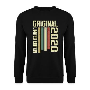 Retro 2020 Vintage 1995 4th Anniversary Gift - Unisex Sweatshirt - black - Front - Alina (178cm) & Michal (187cm)