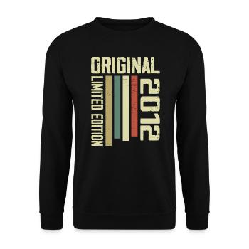 Retro 2012 Vintage 1995 12th Anniversary Gift - Unisex Sweatshirt - black - Front - Alina (178cm) & Michal (187cm)