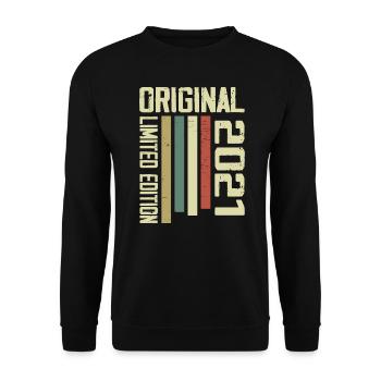 Retro 2021 Vintage 1995 3rd Anniversary Gift - Unisex Sweatshirt - black - Front - Alina (178cm) & Michal (187cm)