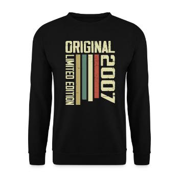 Retro 2007 Vintage Geschenk zum 17. Jahrestag 1995 - Unisex Pullover - Schwarz - Vorne - Alina (178cm) & Michal (187cm)