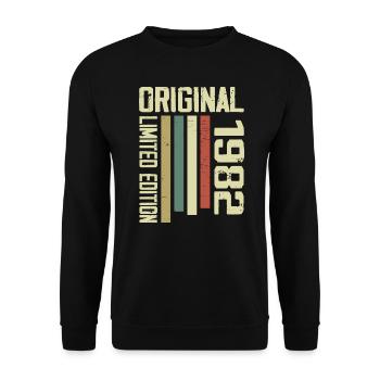 Retro 1982 Cadeau 42e Anniversaire Vintage 1982 - Sweat-shirt Unisexe - noir - Devant - Alina (178cm) & Michal (187cm)