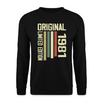 Retro 1981 cadeau 43e anniversaire Vintage 1981 - Sweat-shirt Unisexe - noir - Devant - Alina (178cm) & Michal (187cm)